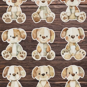 Patchwork Puppy Vinyl Die Cut Sticker Set | Funny Sticker | Laptop Sticker | Water Bottle Sticker | Notebook Sticker
