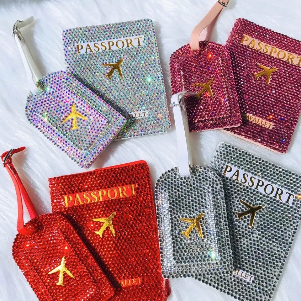 2PCS Bling Passport Holder and Luggage Tag Set Luxury Etsy
