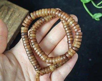Prayer Beads Mala Yak Bone Rosary Mala Nepalese Buddhist Yak Bone Vintage Tibetan Necklace Meditation Beads Pendant Nepal Buddhist giftPX005