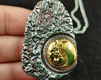 Handcrafted Brass Tai Chi Yin Yang Pendant Necklace, Zen Jewelry