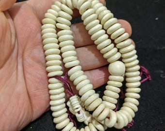 Yak Bone Vintage Tibetan Necklace 108 Meditation beads Pendant Buddha Asian Unisex Expandable gift 108 Prayer Beads Mala Nepal Buddhist px75