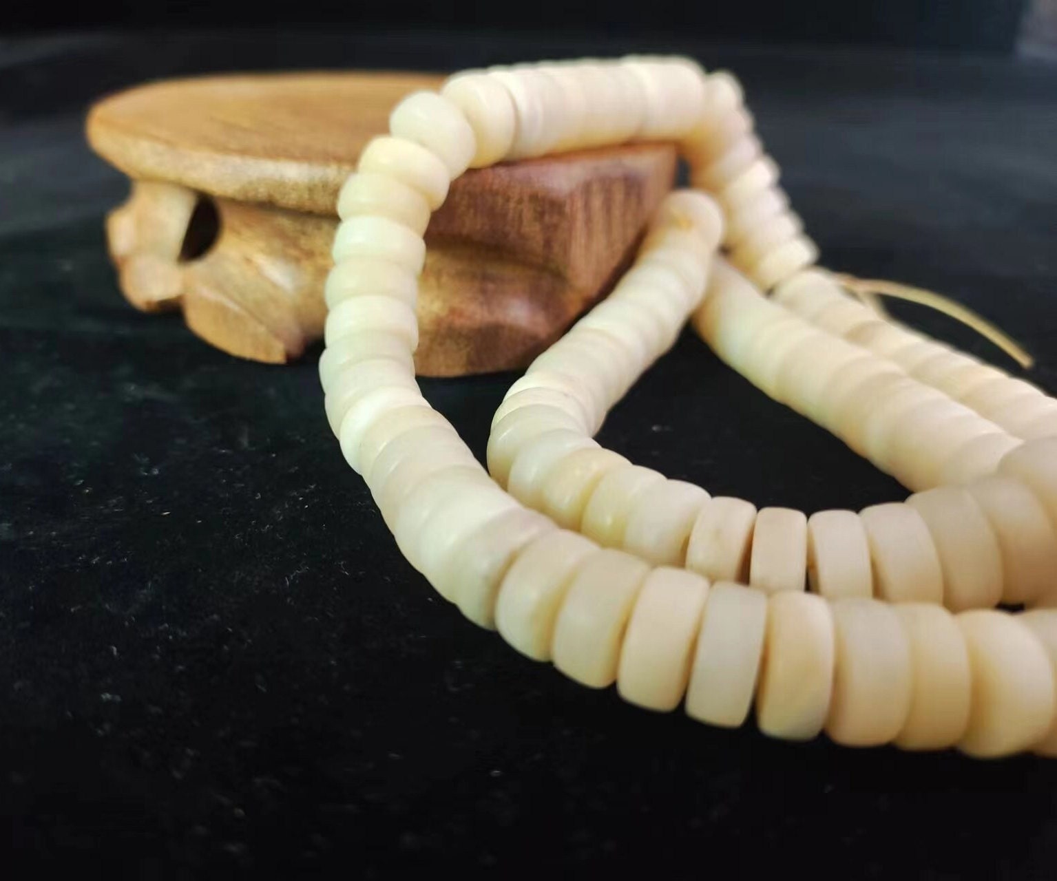 Yak Bone Rosary Mala Nepalese Buddhist Yak Bone Vintage Tibetan ...