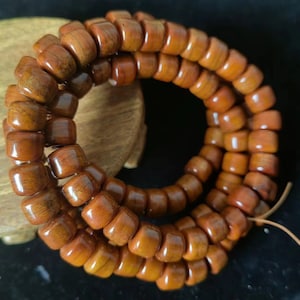 Yak Bone Rosary Mala Nepal Healing Buddhist Crafts Yak Bone Vintage Tibetan Necklace 108 Meditation Beads Pendant