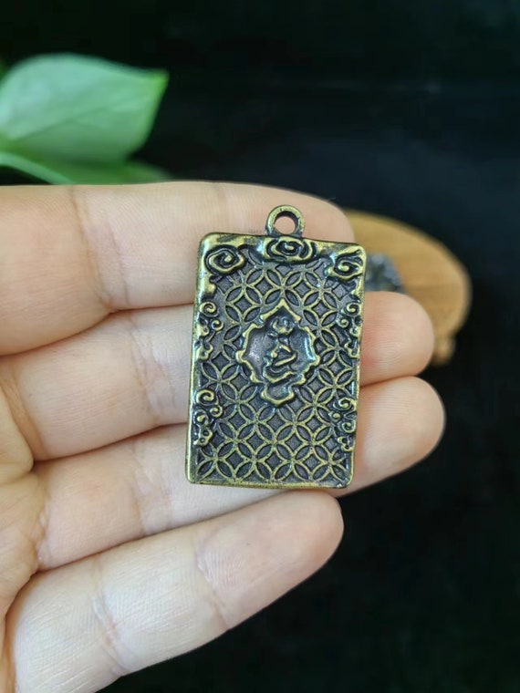 A pair of Brass  Buddha Pendant Necklace guanyin … - image 7