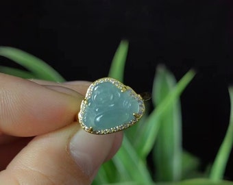 Jade ring voor vrouwen, verstelbare ring wrap dames vintage handgemaakte ring, sieraden cadeau antieke vintage decor groene jade sieraden geschenken