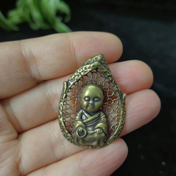 Get 2 Buddha Pendant Natural copper Buddha Pendan… - image 10