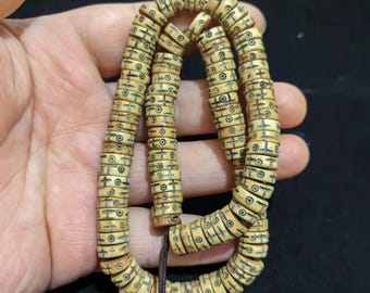 Yak Bone Rosary Mala Nepalese Buddhist Yak Bone Prayer Beads Mala Nepal Buddhist Vintage Tibetan Necklace Meditation beads Pendant gift Px74