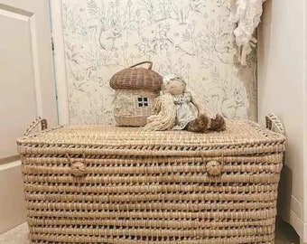 Beautiful organic handcrafted wicker basket