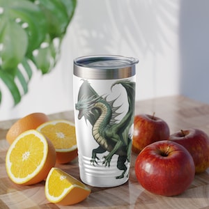 Dungeons and dragons gift tumbler dnd gift tumbler nerdy gift geek gift tumbler geek travel mug dnd travel mug Green Dragon gift tumbler