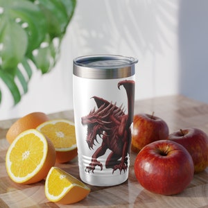 Dungeons and dragons gift tumbler dnd gift tumbler nerdy gift geek gift tumbler geek travel mug dnd travel mug Red Dragon gift tumbler