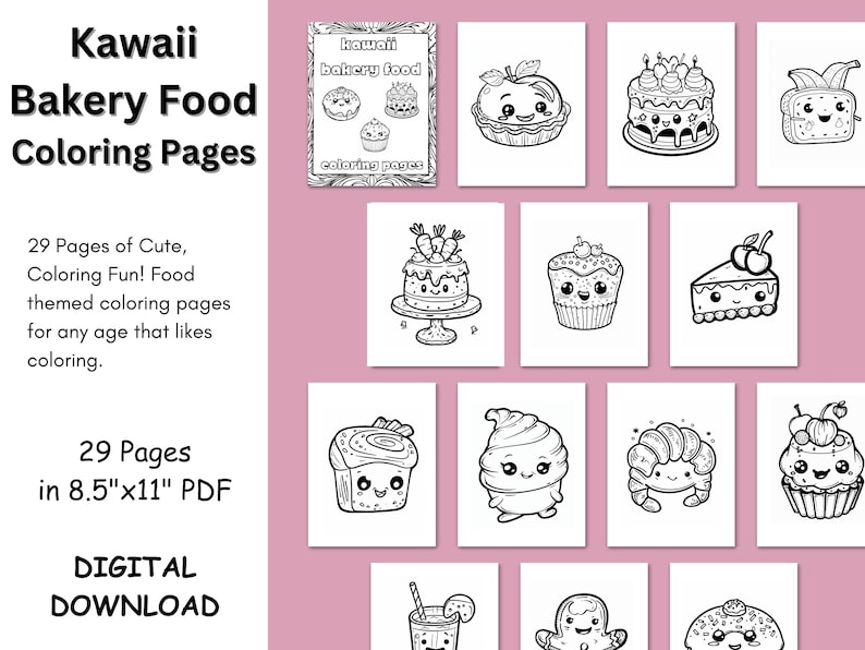 Kawaii Food Coloring Pages, Printable Coloring Pages, Kids Kawaii ...