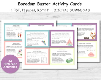 退屈しのぎアクティビティ カード、子供向けアクティビティ カード、子供向けアクティビティのアイデア、印刷可能な退屈しのぎ、子供向けの退屈しのぎカード