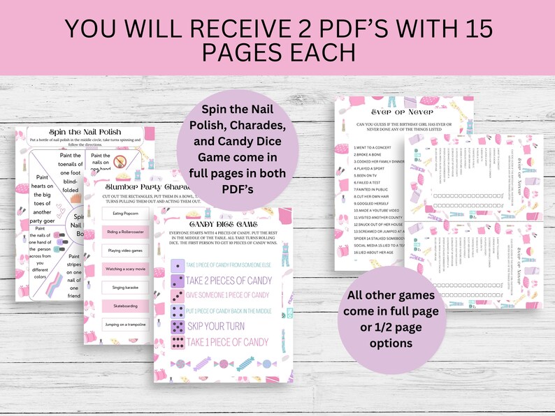 Gandy Games Sleepover Games Bundle, Slumber Party Games, Sleepover Activities ...