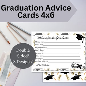 Cartes conseils pour l'obtention du diplôme, cadeau de fête imprimable, souvenir de fête de remise des diplômes, remise des diplômes du secondaire, cadeau de remise des diplômes universitaires, cartes conseils 4 x 6