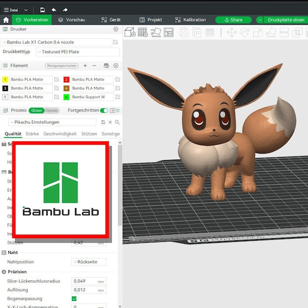 Eevee / Eevee #133 (Pokemon) - Multicolor 3D File for Bambu Studio - READY TO PRINT