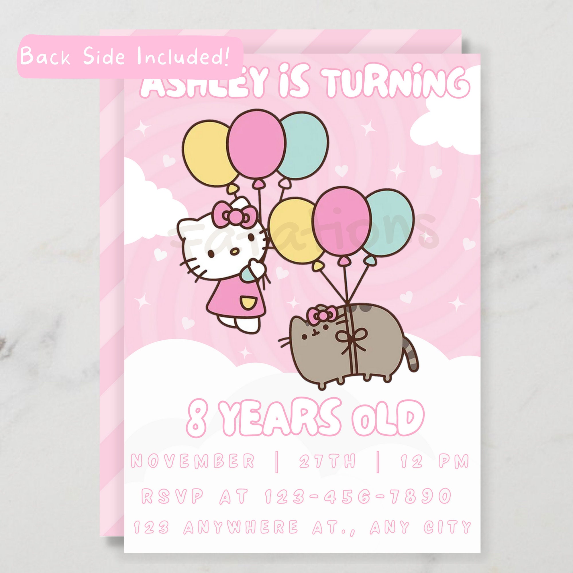 Kawaii Characters Kawaii Birthday Digital Editable File Cute Birthday