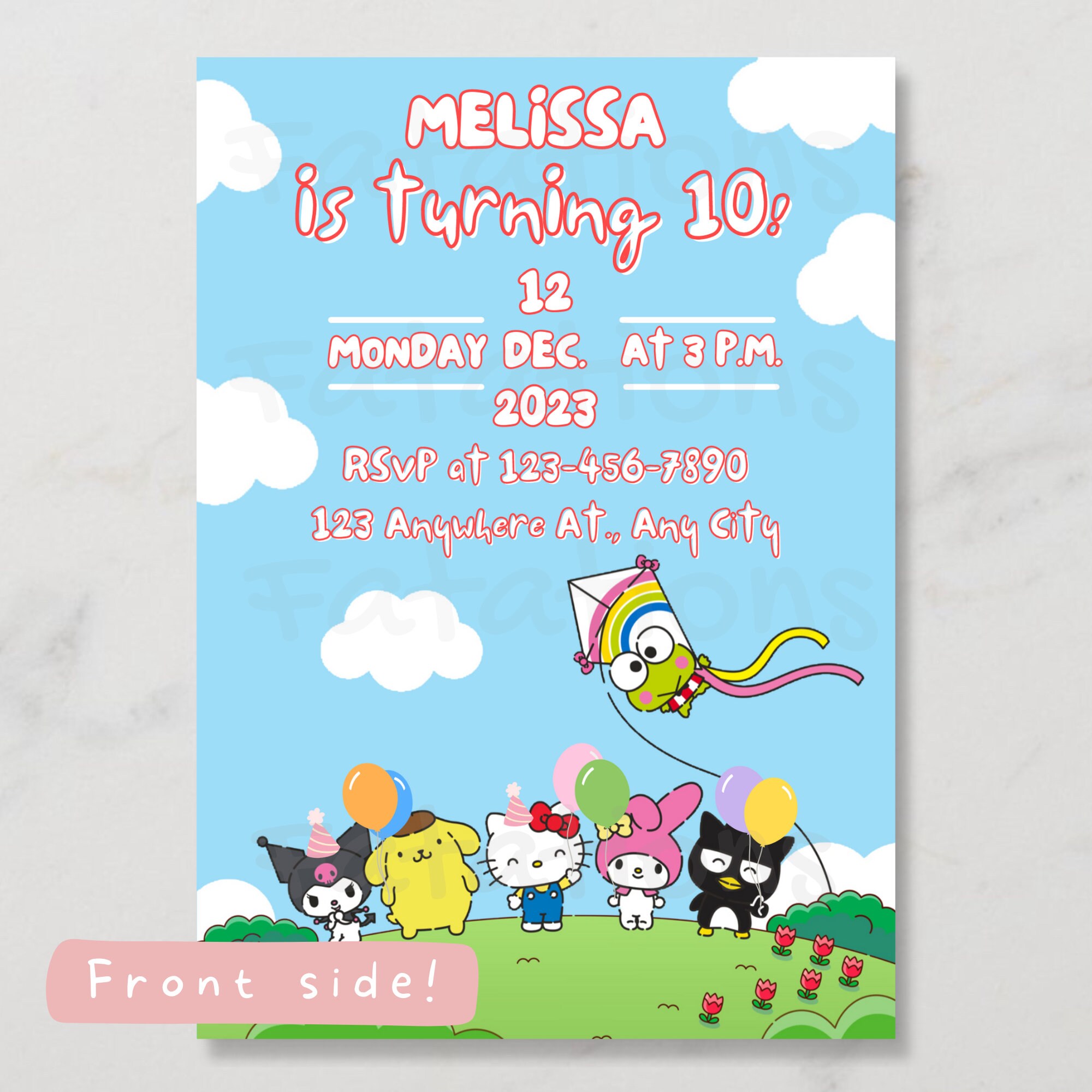 Kawaii Characters Kawaii Birthday Digital Editable File Cute Birthday