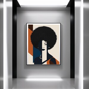 Black girl magic JPG, Afro Woman Wall Art, Modern Black Woman Portrait, Afrocentric Printable Decor, Digital Download