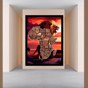 Africa Map | Africa Tribal Map | Africa Canvas | Africa Safari Wall Art | Africa Map Art | Map of Africa | Africa Continent Map | Africa |