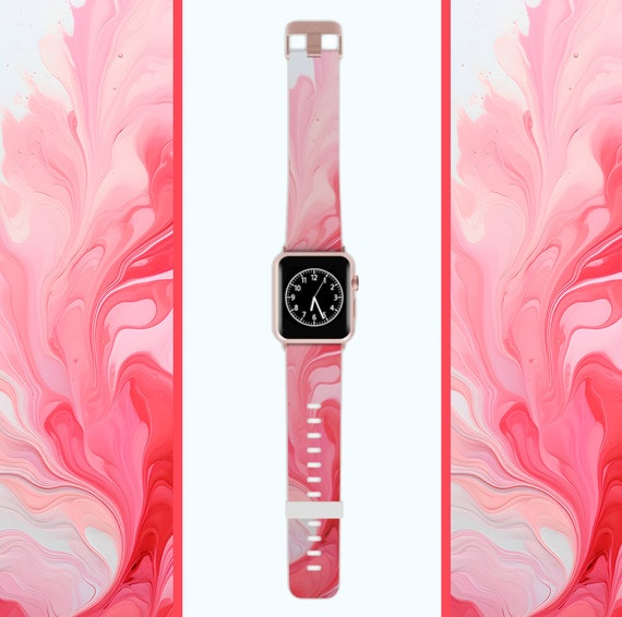 Pink Marble Apple Watch Band Smartwatch Watchbands Apple Iwatch Series SE 8 7 6 5 4 3 2 1 38mm 40mm 42mm 44mm Watch Band Kids Etsy UK