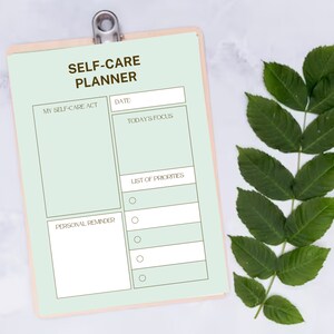 Self Care Planner | Self Care Journal | Daily Planner | Self Care Planner Printable | Self Care Checklist | Self- Care Tracker