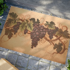 Elegant Vines Coir Mat - Durable, Eco-Friendly, Perfect for Home, Anti-Slip, Weather-Resistant, Welcoming, Artistic, Decorative, Unique
