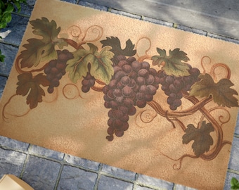 Elegant Vines Coir Mat - Durable, Eco-Friendly, Perfect for Home, Anti-Slip, Weather-Resistant, Welcoming, Artistic, Decorative, Unique