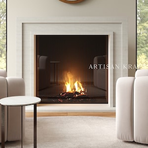 Modern Contemporary Cast Stone Fireplace Mantel Surround