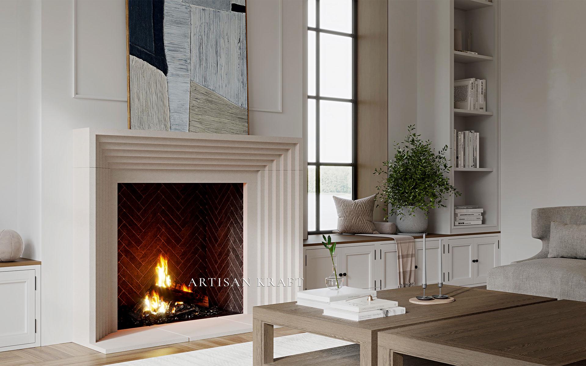 Deco Cast Stone Fireplace Mantel Surround