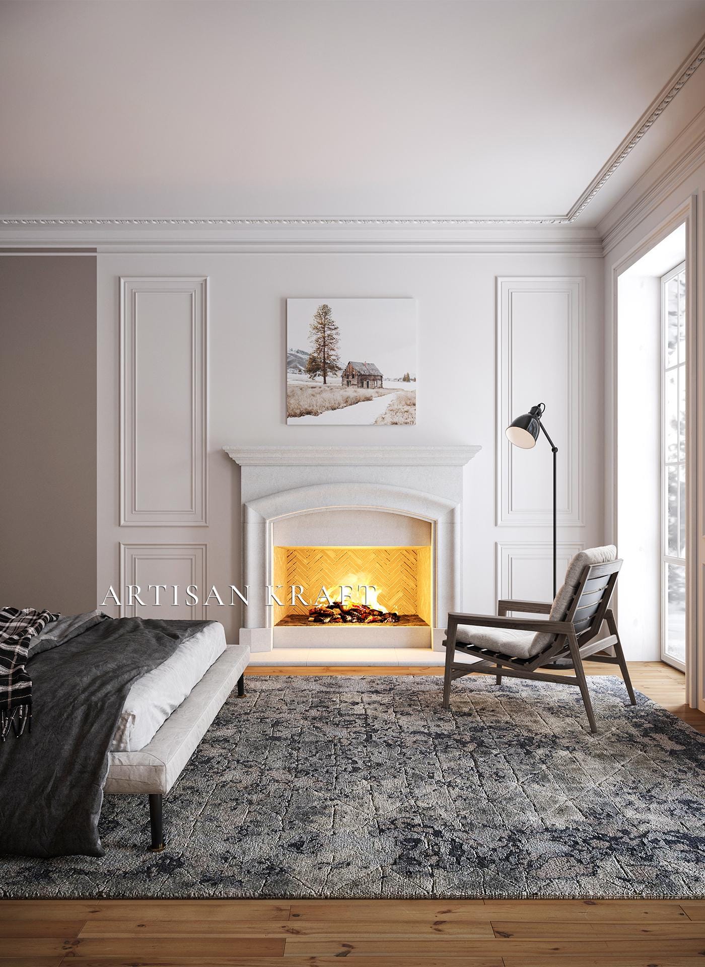 Marlboro Cast Stone Fireplace Mantel Surround