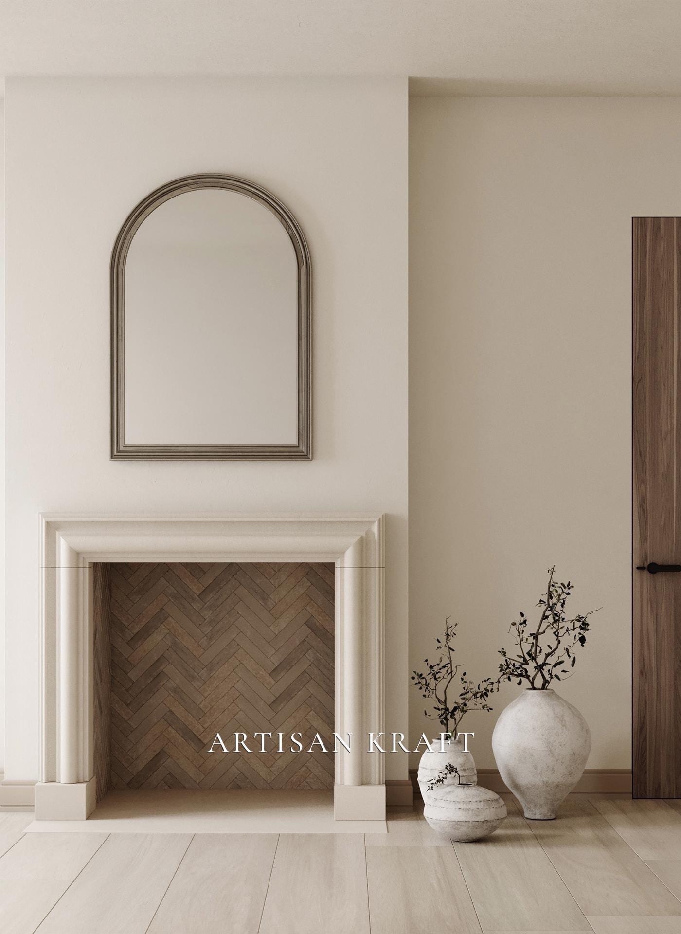 Modern Bolection Cast Stone Fireplace Mantel Surround