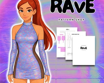 Cosplay Rave Sewing Pattern dress skirt festival outfit dress mesh