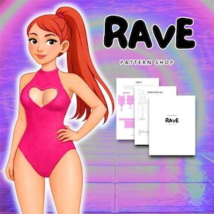 Costume de festival pour body une pièce Cosplay Rave Sewing Pattern : coeurs