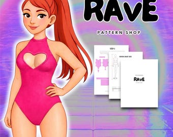 Cosplay Rave Sewing Pattern one piece bodysuit festival outfit: Hearts