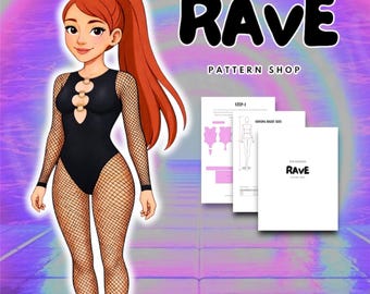 Cosplay Rave Sewing Pattern one piece bodysuit and cheeky bottom festival outfit