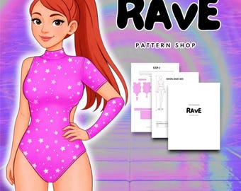 Rave Cosplay Sewing Pattern asymmetrical cut out bodysuit festival wear one piece