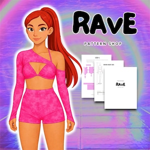 Cosplay Rave Schnittmuster Shorts Crop Top Festival Outfit
