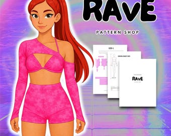 Cosplay Rave Sewing Pattern shorts crop top festival outfit