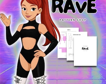 Rave digital sewing pattern bodysuit one piece cut out festival costume