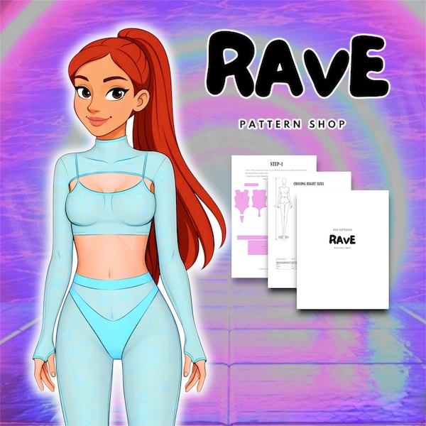 Rave Cosplay Sewing Pattern pants crop top cheeky bottoms festival wear swimwear