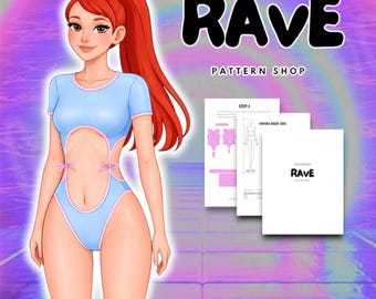 Rave Cosplay Sewing Pattern bodysuit outfit one piece festival wear cheeky