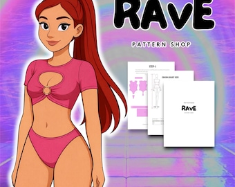 Cosplay Rave Sewing Pattern cut out top and cheeky bottom festival outfit