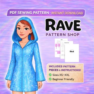 Patrón de costura para cosplay de rave: Túnica/Manga de mago