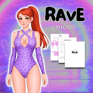 Rave Cosplay Sewing Pattern bodysuit cheeky bottoms one piece festival wear
