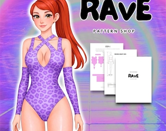 Rave Cosplay Sewing Pattern bodysuit cheeky bottoms one piece festival wear