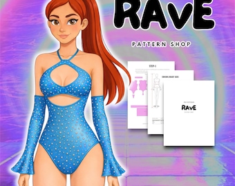 Festival Bodysuit Sewing Pattern | Rave Outfit PDF | Exotic Dance Costume | EDM Halloween Pattern
