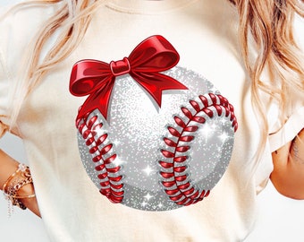 Baseball Coquette png, Baseball glitterato, Fiocco Coquette png, Mamma baseball png, Sport png, Mamma baseball, Design a sublimazione, Ragazza morbida
