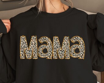 Glitter Leopard Mama png, Muttertag png, Mama Varsity png, Retro Mama png, Sublimationsdesign, Leopardenmuster, Preppy png, Alltagsdesign