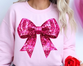 Valentine coquette bow png Pink disco ball bow Valentine png Hot pink bow png Pink glitter ribbon Retro Valentines day png Faux sequin png