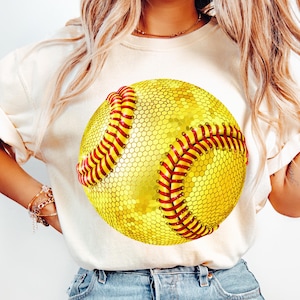 Disco softball png Softball mom Retro softball Bling ball png Sport sublimation Glitter softball Season Softball player png Softball lover